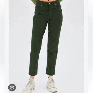 Aritzia Sunday Best Zola mom green corduroy pants high rise 12